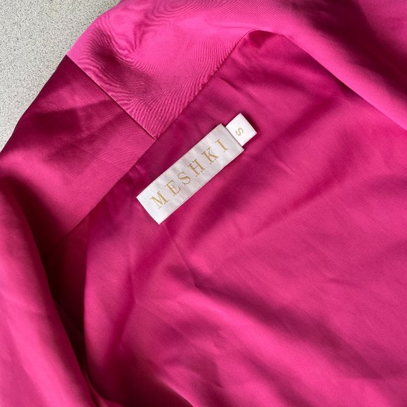 MESHKI FUSIA PINK SATIN PANTS SET - Picture 1 of 7